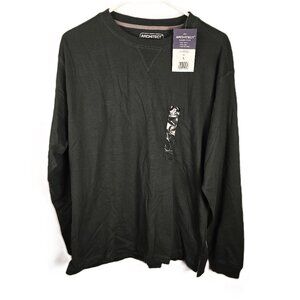 NWT Architect Mens Long Sleeve Sueded Crew T-Shirt Large Hunter Green Pullover